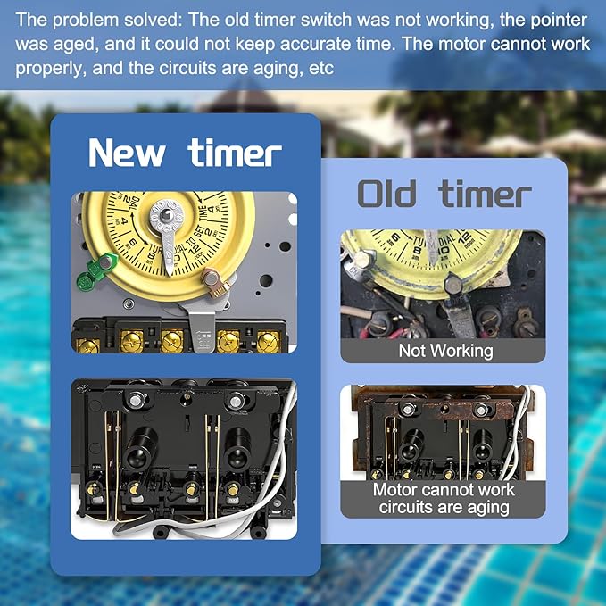 T101R Mechanical Timer Switch, 208–277 VAC 40 Amp, Pool Pump Switch, 24 Hour 12 - Image 7