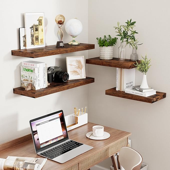 Floating Shelves 16 Inch Long, Wall-Mounted Bathroom Shelves Set of 2, 9.3 Inch - Image 7