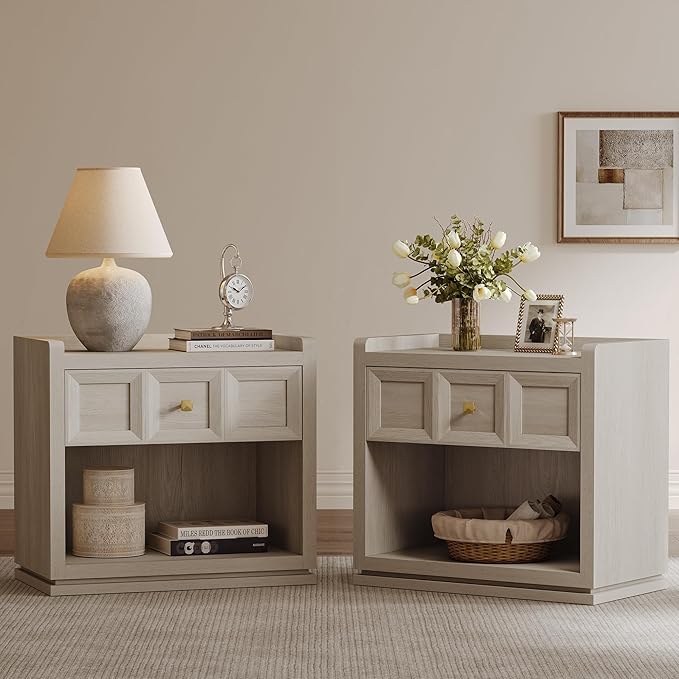 SICOTAS Night Stand Set 2, Large Queen Size Nightstands Set of 2, Modern - Image 8