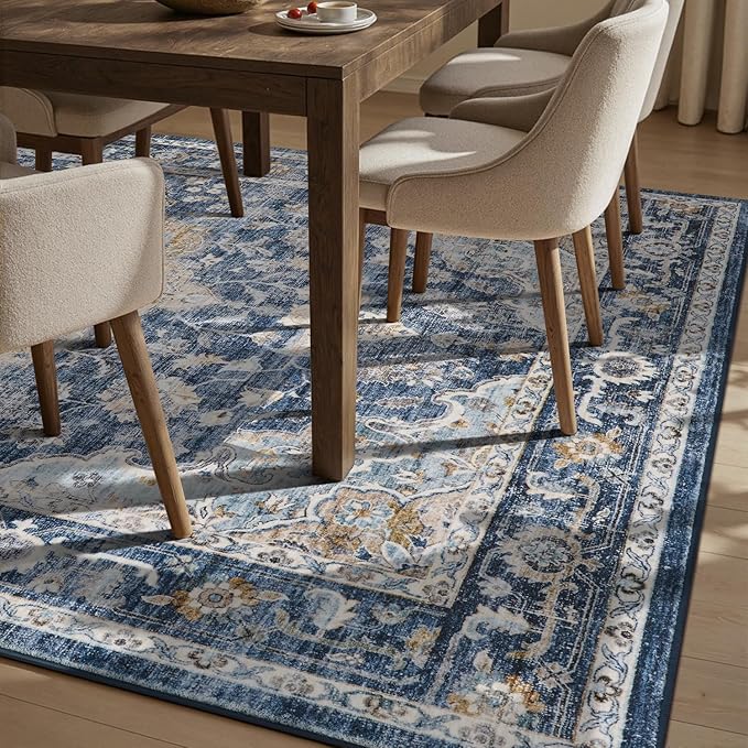 PADOOR 6X9 Area Rug, Rugs for Living Room, Soft Blue Rugs for Bedroom, Machine - Image 5