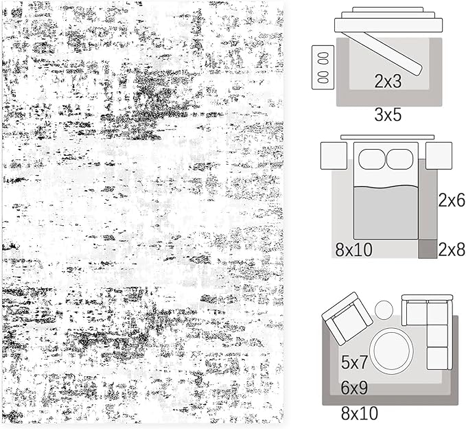 Area Rugs 8x10, Modern Abstract Machine Washable Rugs - Image 2