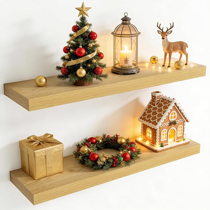 36 Inch Floating Shelves for Wall, 8 Inch Deep Floating Shelf for Storage & by Axeman