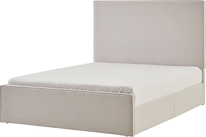 Queen Size Upholstered Bed Frame, Lucas Tall Headboard Floor Platform Beds - Image 8