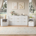 9 Drawer Dresser & Nightstand Set 3-Piece, 63” Wide Bedroom Set Night Stand Set by NOVAMAISON