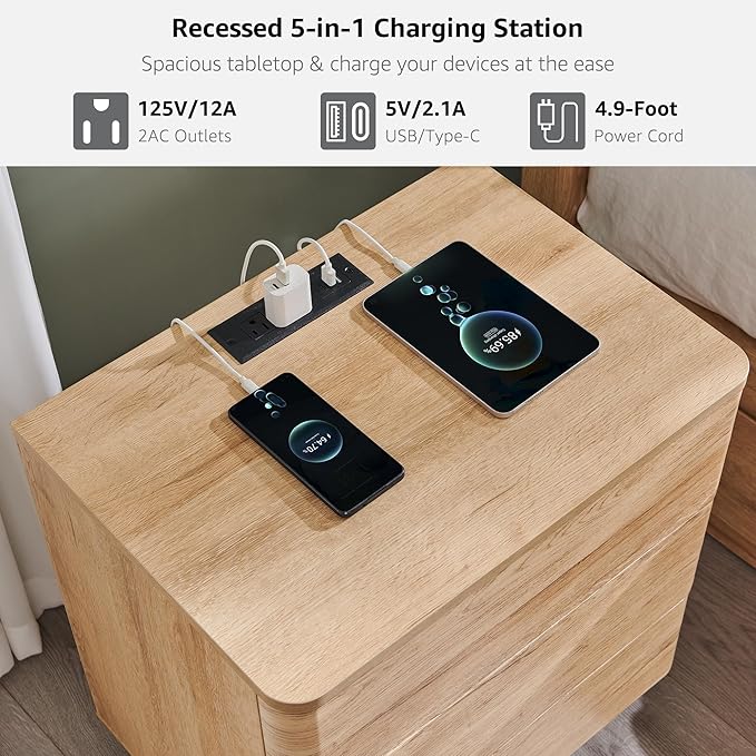 JXQTLINGMU 22" Modern Nightstand Set of 2 - Image 4