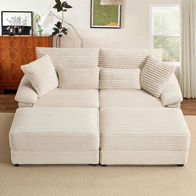 74" Double Chaise Lounge Chair Indoor, Oversized Loveseat - Image 7