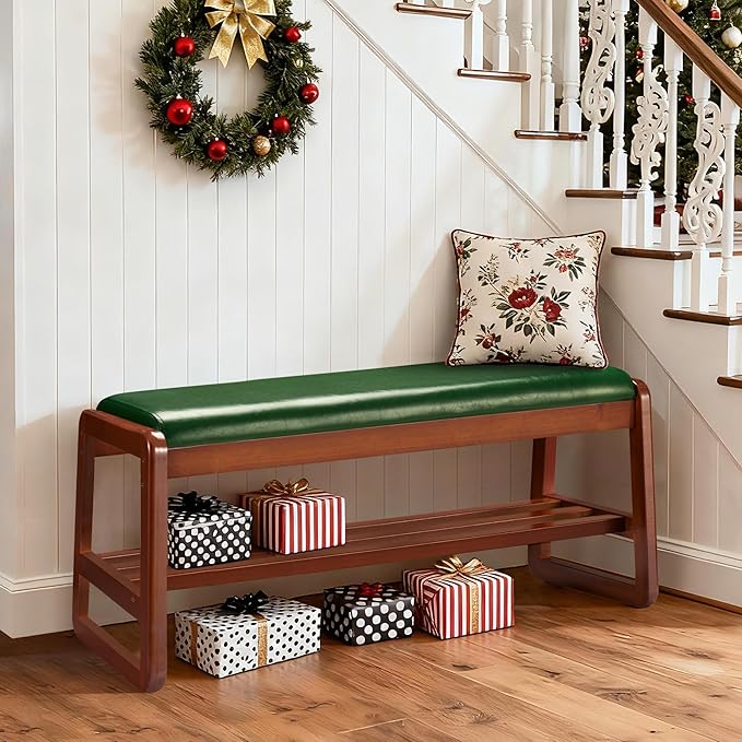 HABUTWAY Solid Wood Shoe Rack, Entryway Shoe Bench by HABUTWAYMakeYourLifeComfortable