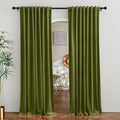 RYB HOME Moss Green Velvet Curtains 84 inches by RYBHOME