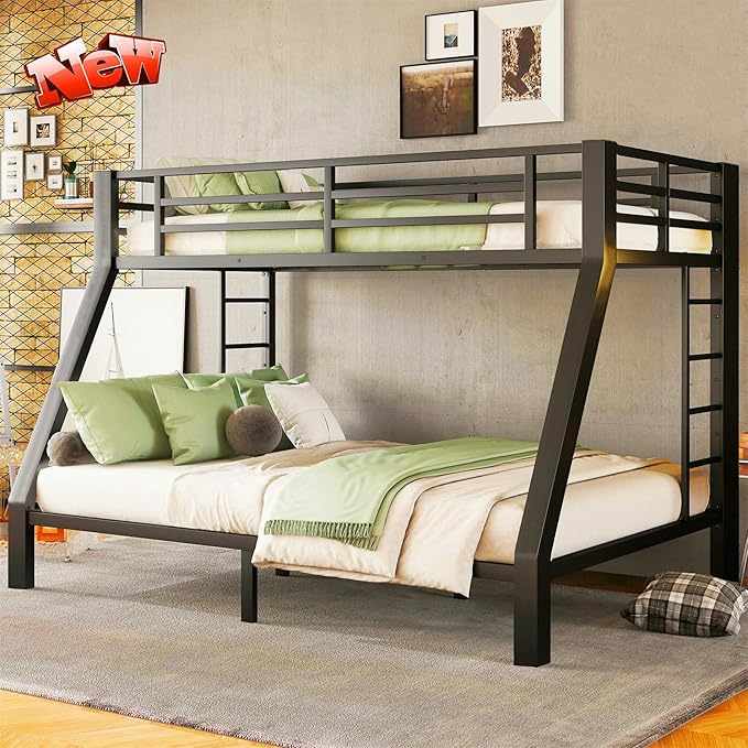 Upgraded & Stronger Heavy Duty Metal Twin XL Over Queen Bunk Bed by Unknown