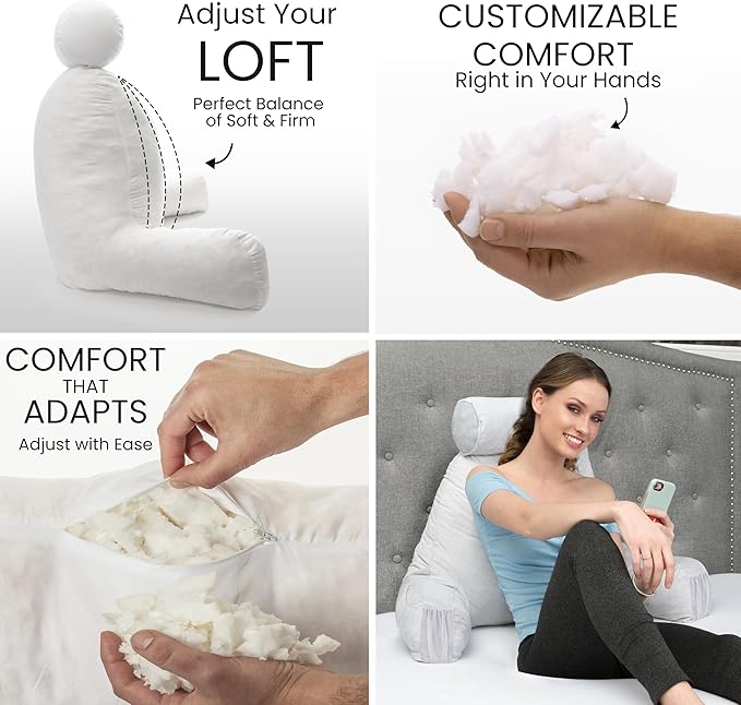 Husband Pillow Medium Light Grey, Backrest - Image 2