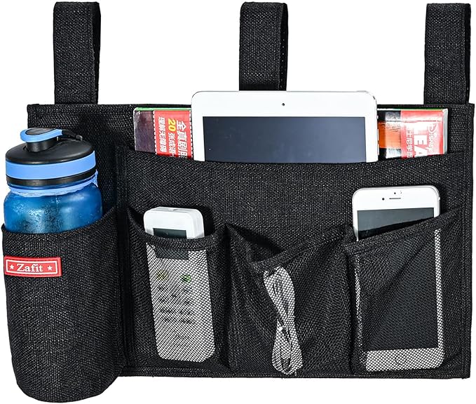 Zafit Linen Bedside Caddy, Bedside Storage Organizer by ZAFIT