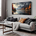Landscape Wall Art for Living Room Bedroom Home Office Gray Wall Art Mountain by ANCXWOTER