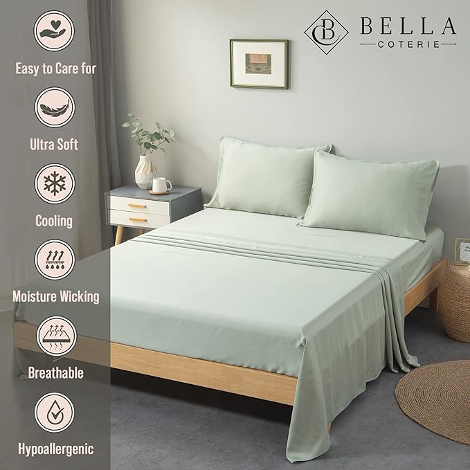 Bella Coterie Luxury Bamboo Viscose 34” Split Top King Size Sheet Set | 1 - Image 3