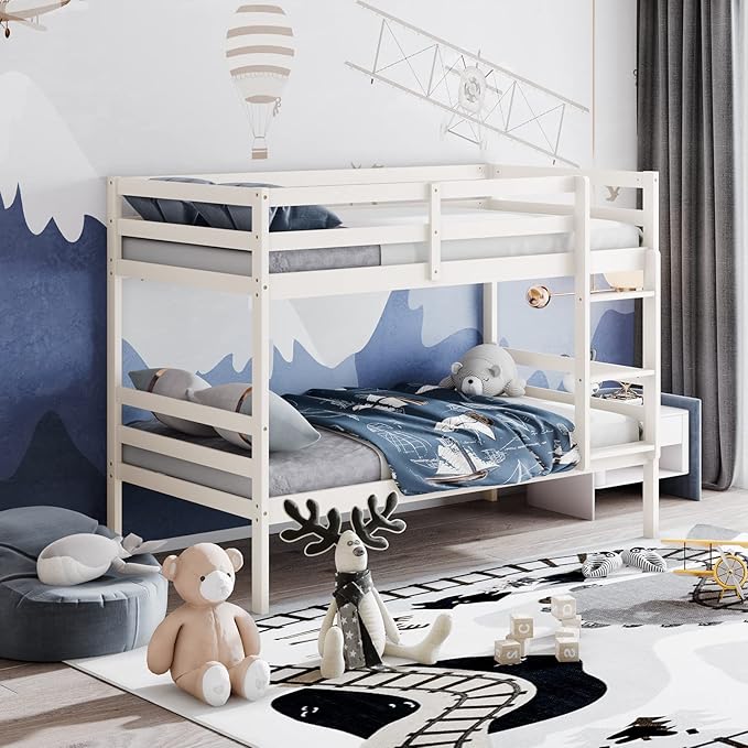 KOMFOTT Wood Bunk Bed Twin Over Twin, Bunk Bed - Image 4