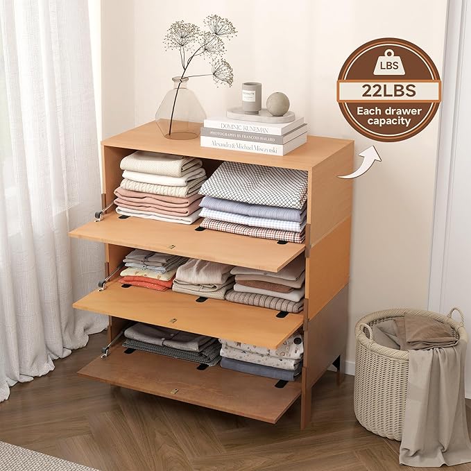 Stackable 3 Drawers Dresser, Customizable Chest of Drawers - Image 3
