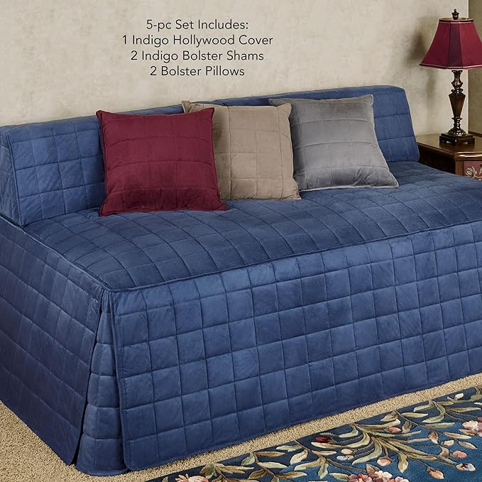 Camden Luxury Bedding | Warm Indigo Color | Fitted Hollywood Daybed Bedding | - Image 2
