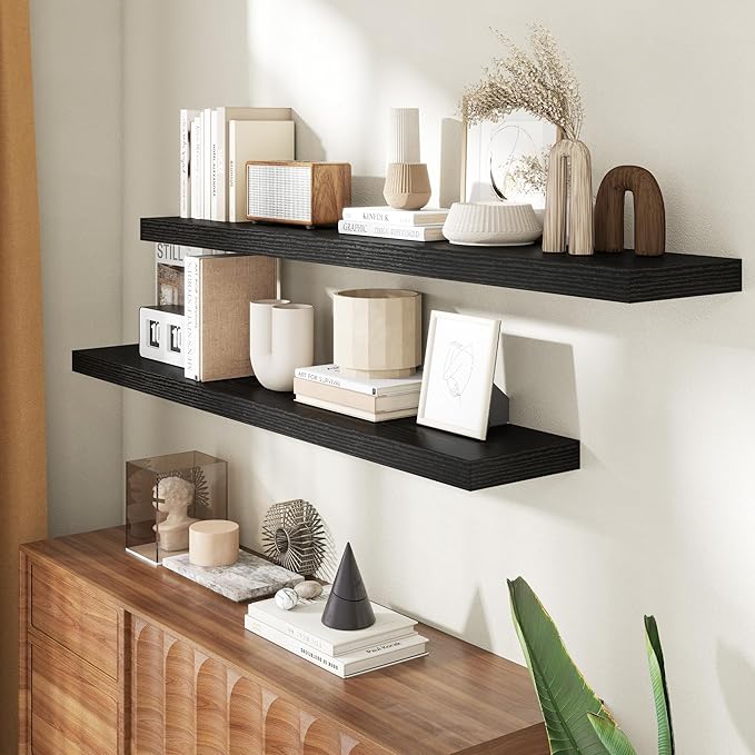 55 Inch Floating Shelves for Wall, 8 Inch Deep Floating Shelf for Storage & - Image 2