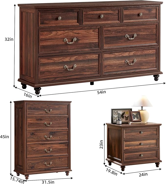 24" Wide Farmhouse Nightstand Set of 2, Farmhouse Furniture Series - Image 2