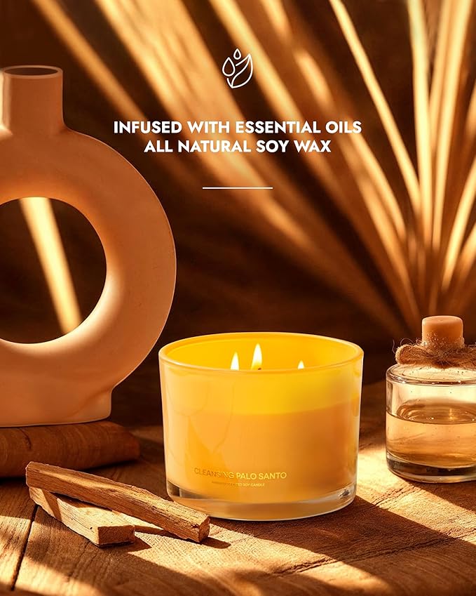 96NORTH Luxury Palo Santo Candle | Large 3 Wick Jar Candle | Up to 50 Hours - Image 2