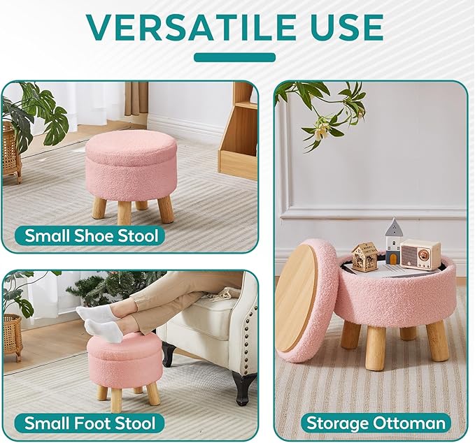 FIMIVIBI Small Foot Stool Ottoman - Image 5