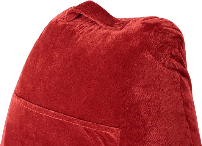 Husband Pillow Red, Original Reading Pillow in Bed Rest Chair, Shredded Memory - Image 9