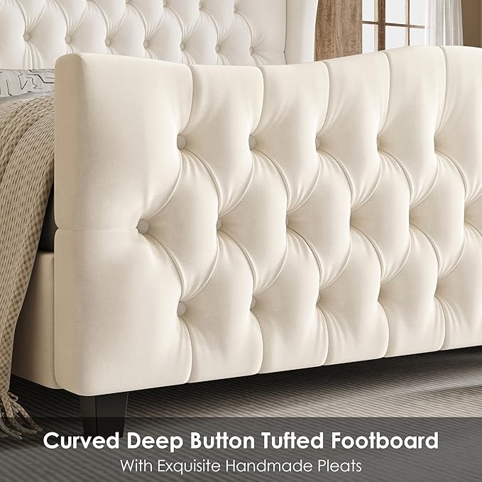 Keyluv Queen Size 54.3” Tall Platform Bed Frame - Image 4