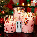 Eywamage Pink Christmas Flameless Pillar Candle by EywamageCandles