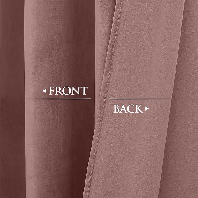 StangH Wild Rose Pink Curtains for Kids Bedroom, Elegant Soft Velvet Room - Image 4