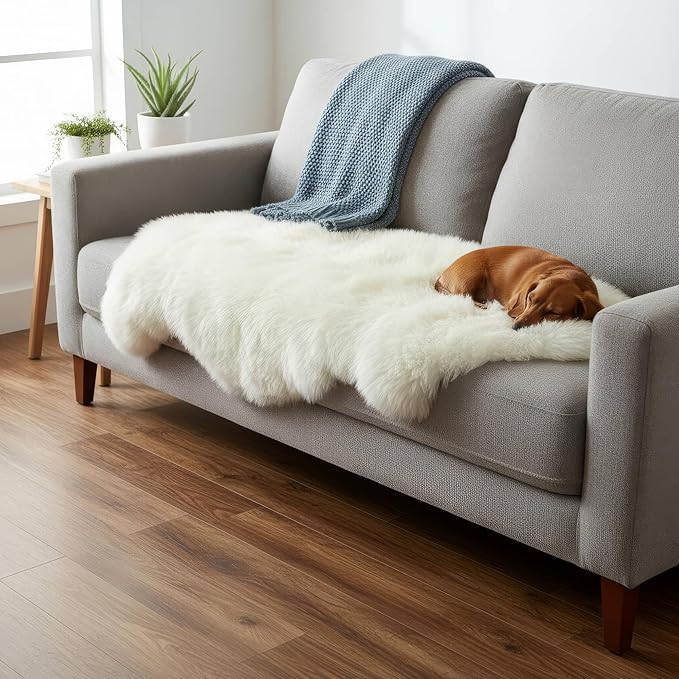 Real Sheepskin Rug 2' x 6' Double Pelt – Natural Genuine Sheep Skin - Image 4