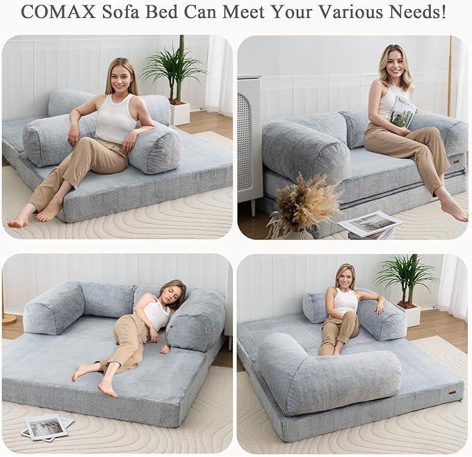 COMAX Folding Sofa Bed Queen, Foldable Couch Bed, Fold Out Futon Chair Sleeper - Image 6