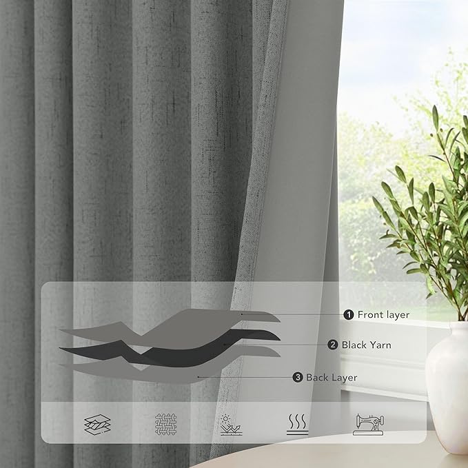 Linen Textured Black Out Blinds - Image 5