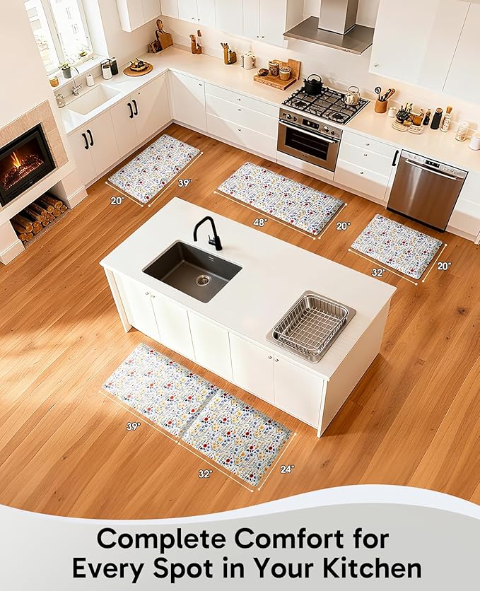 Ophanie Kitchen Mats for Floor, 3/4 inch Thick, 20x48 Anti Fatigue Cushioned Mat - Image 6