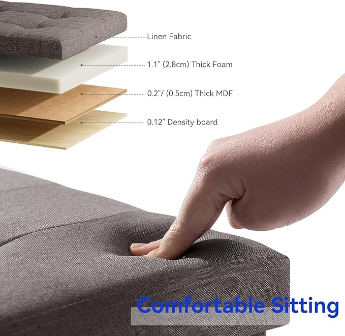 BRIAN & DANY 30 Inches Folding Storage Ottoman Bench, Ottoman - Image 4