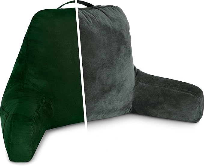 Husband Pillow Aspen Ramona Green, Reading Pillow Bed Rest Chair, Two-Sided by HusbandPillow