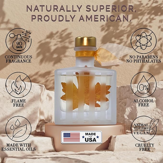 LOVSPA Reed Diffuser Set, Spiced Pumpkin Scented Oil Diffuser - Image 3