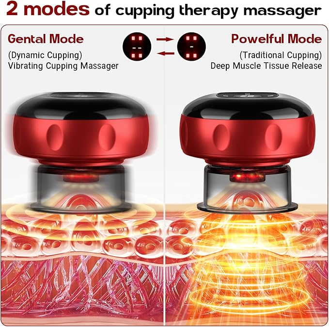 Cakoutanb 2 Pack Smart Cupping Therapy Massager, 7 in 1 Red Light Cupping - Image 3
