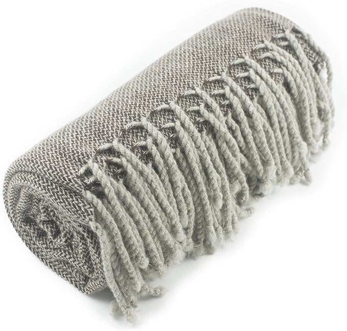 REALITY&FANTASY Wool Shawl Fringed Knee Throw Blanket - Image 3