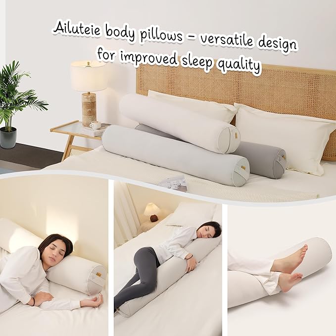 Body Pillow for Adults – Long Bolster Pillow for Bed, Round Cuddle Pillow - Image 6