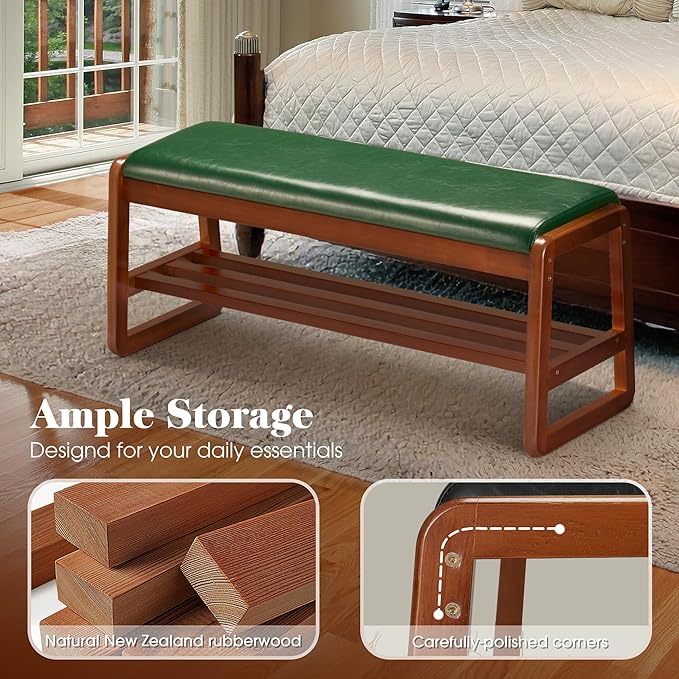HABUTWAY Solid Wood Shoe Rack, Entryway Shoe Bench - Image 4