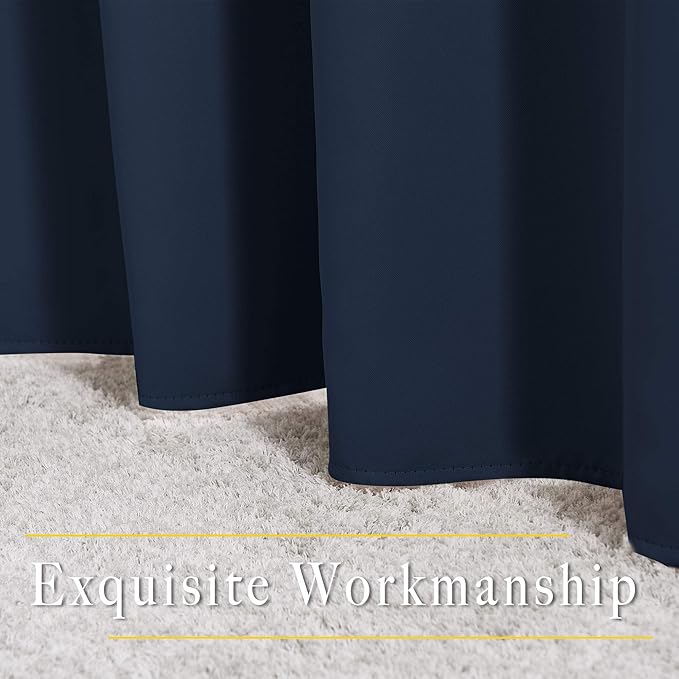 NICETOWN Navy Blue Blackout Living Room Curtains, 110 inches Long, Grommet - Image 6