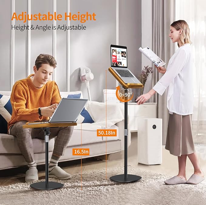 NAMON Floor Book Stand for Reading, 100% Solid Wood, Height Adjustable from - Image 2