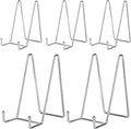 IBosins 5 Pack 6 Inch Plate Holder Display Stands, Metal Silver Frame Stand by IBosins