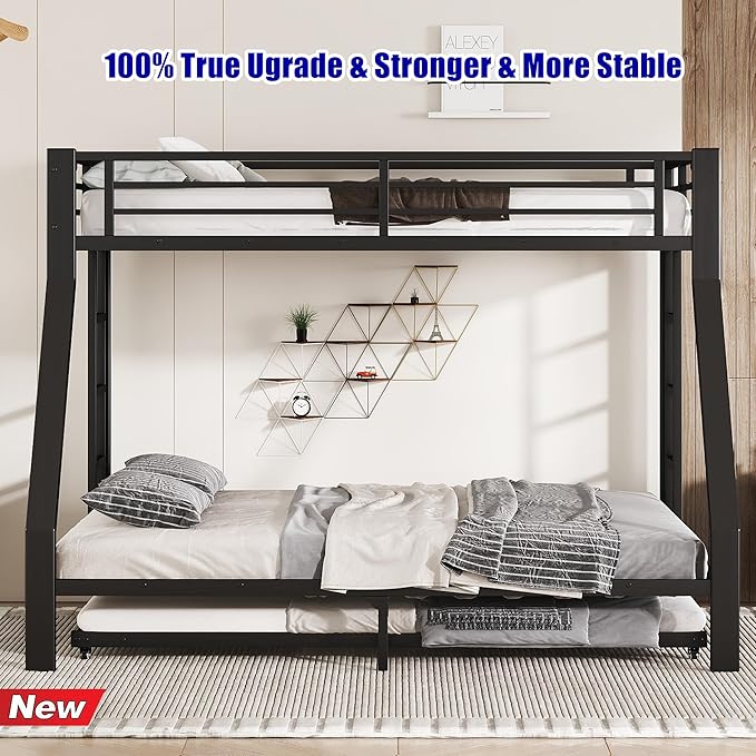 SIGONE Stronger & Safer Heavy Duty Twin XL Over Queen Bunk Bed - Image 3
