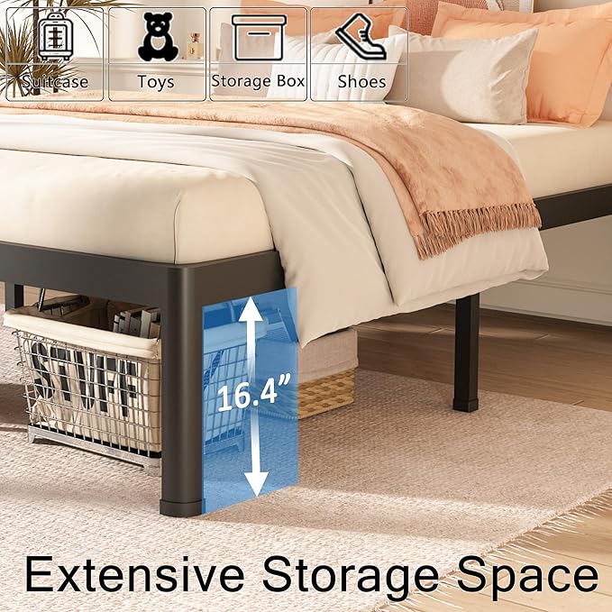 FUIOBYVV Full Size Metal Platform Bed Frame, 18 Inch High - Image 5
