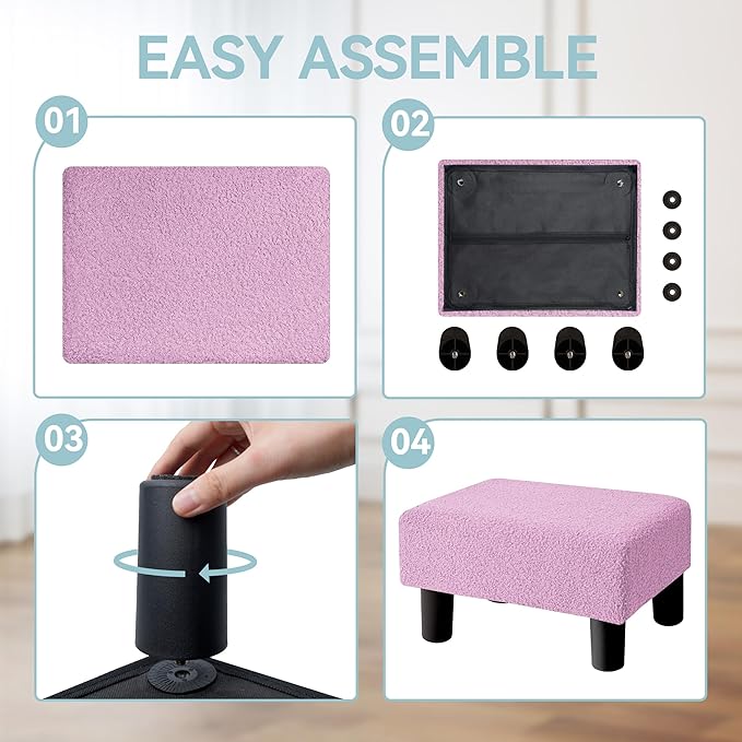 BRIAN & DANY Small Foot Stool Ottoman, Footstool - Image 5