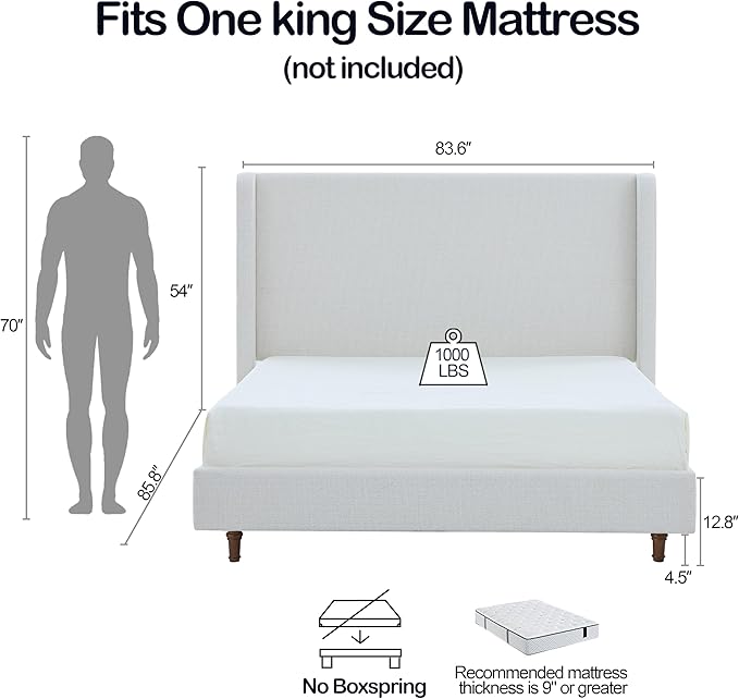 King Size Upholstered Bed Frame - Image 2