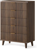 Lulive White Dresser for Bedroom Wood Tall Dressers Drawers, Fluted Modern by Lulive