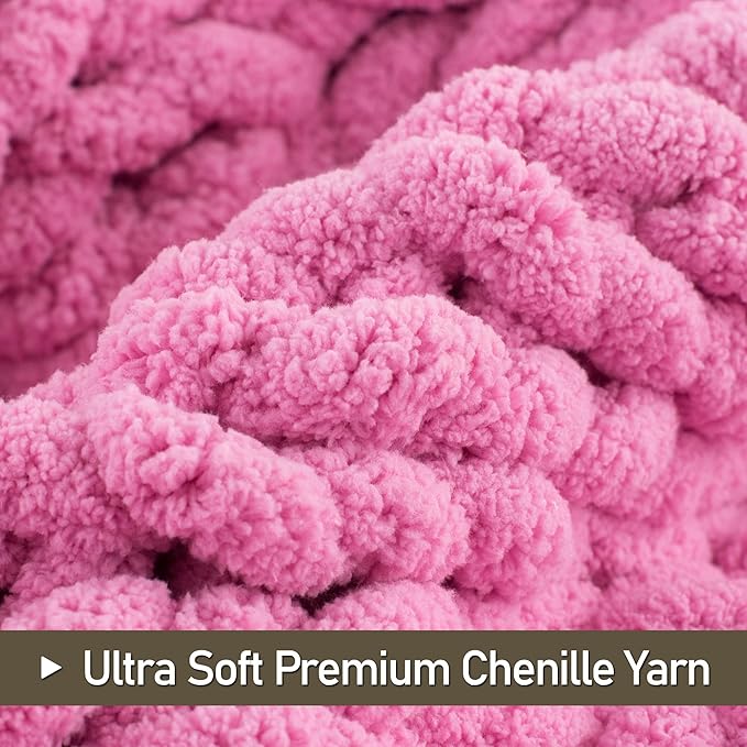 Chunky Knit Throw Blanket 60"X 80", 100% Handmade - Image 3