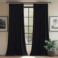 StangH Wide Velvet Curtains for Sliding Door 90 inches Long Blackout Black by StangH