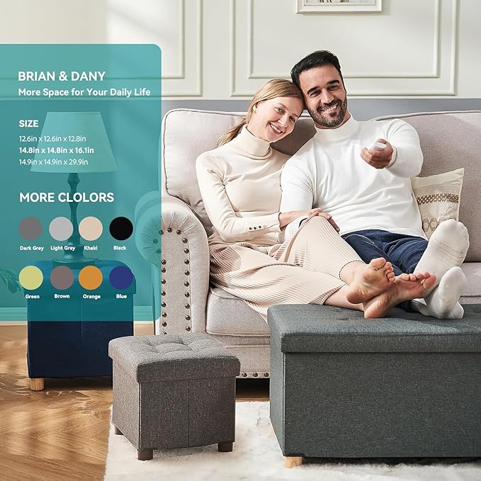 BRIAN & DANY Ottoman with Storage, Small Storage Ottoman - Image 8